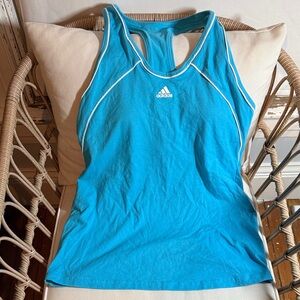 Adidas Bright Aqua Racerback Tank Top with built in bra